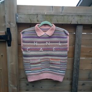 Handmade Striped Multicolor Sweater Vest